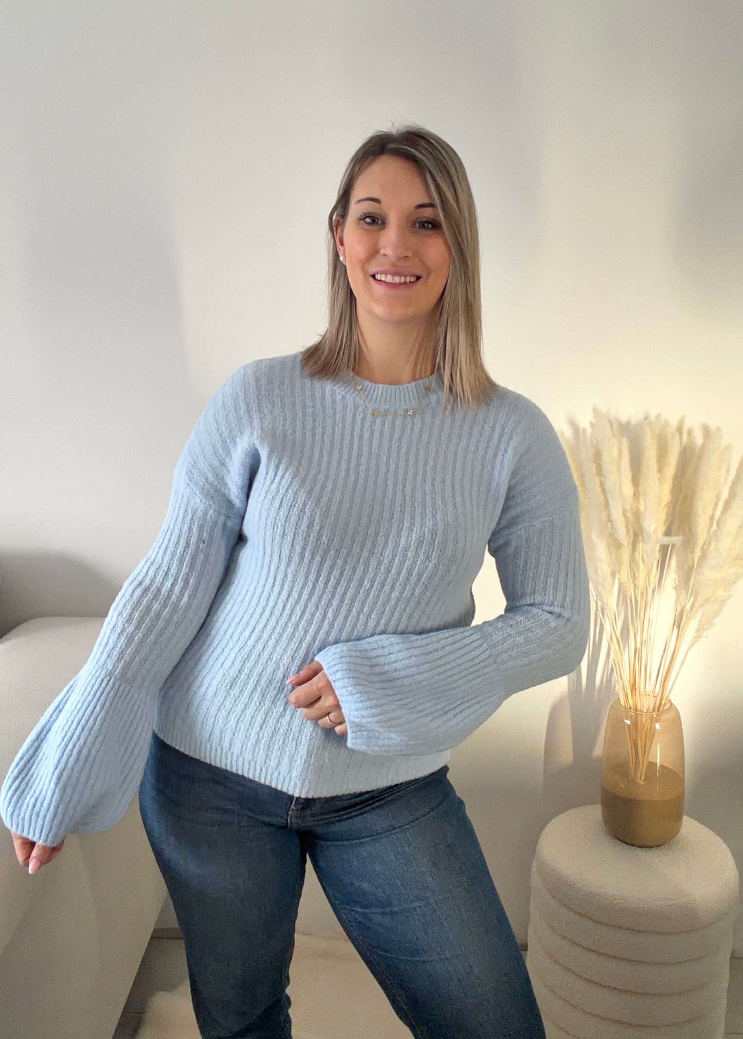 Pull en maille Azur - Bleu ciel