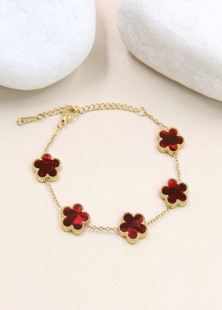 Bracelet TRÈFLE BORDEAUX