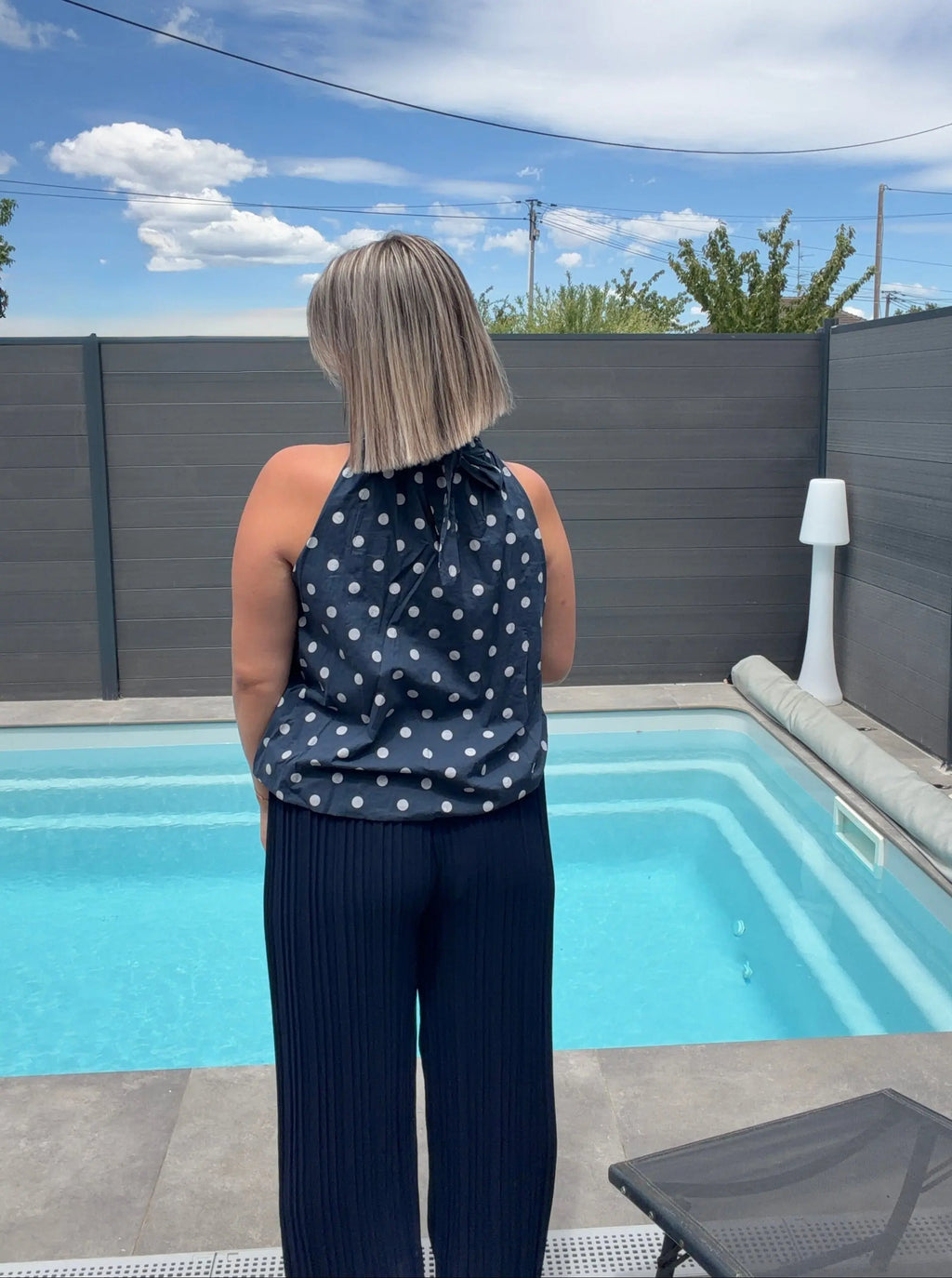 Top à pois Bella - Bleu marine Maddy & Co