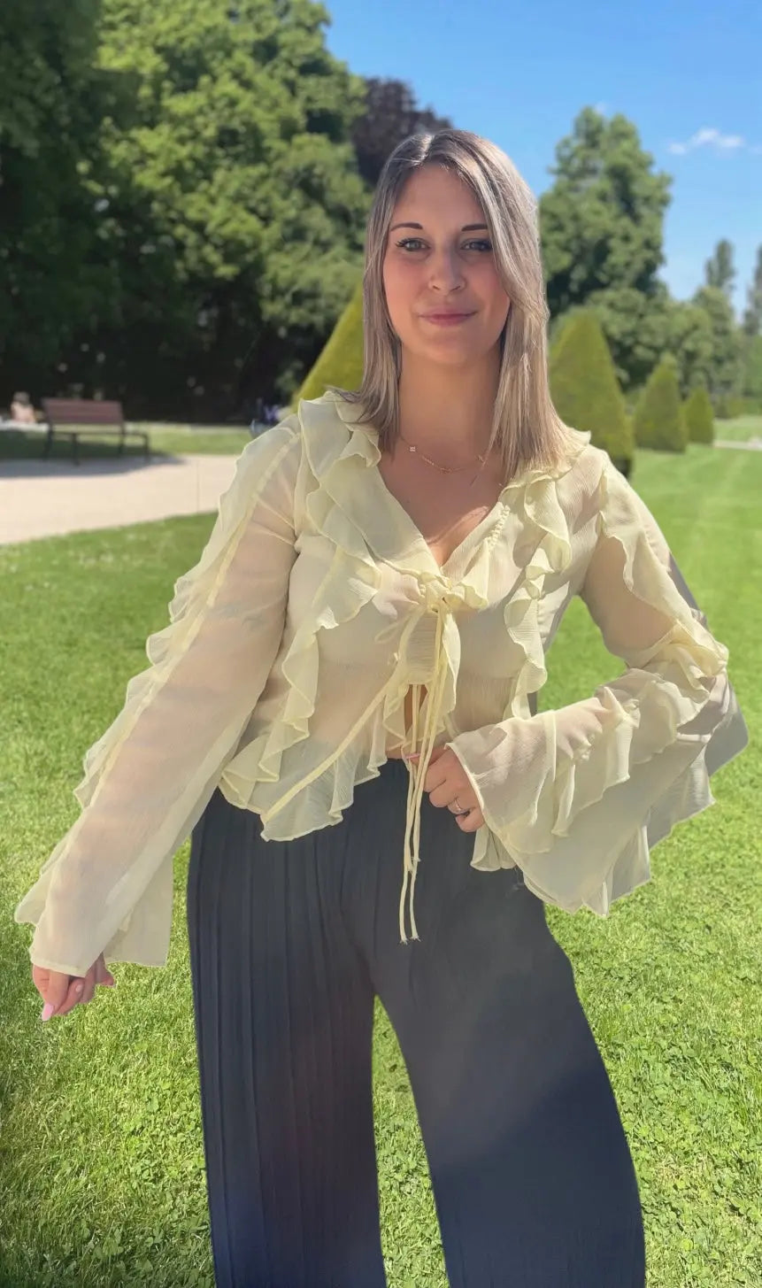 Blouse à volants - Yellow Maddy & Co