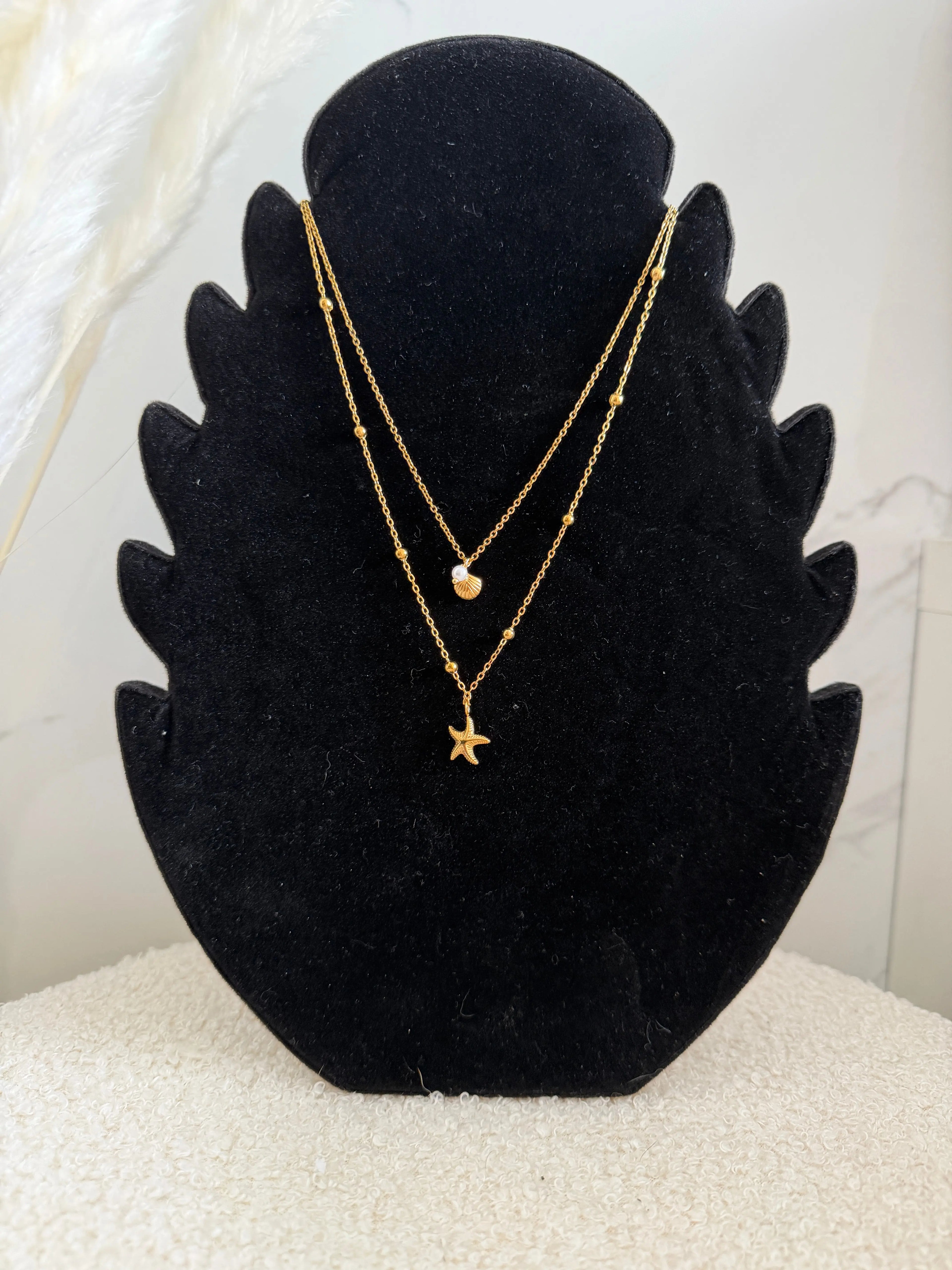 Collier double doré - Étoile de mer & coquillage Maddy & Co