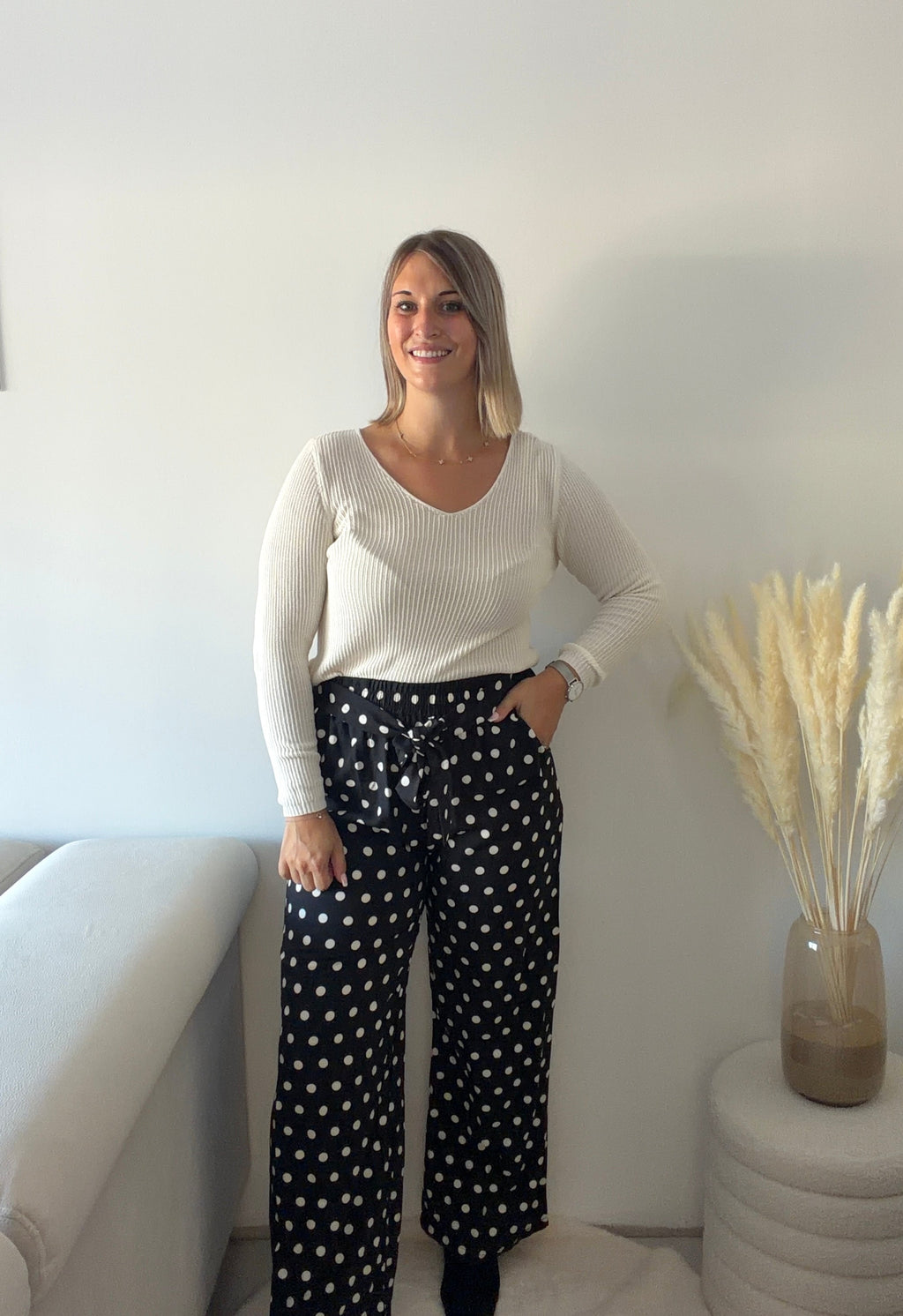 Pantalon Athéna - Noir à pois Maddy & Co
