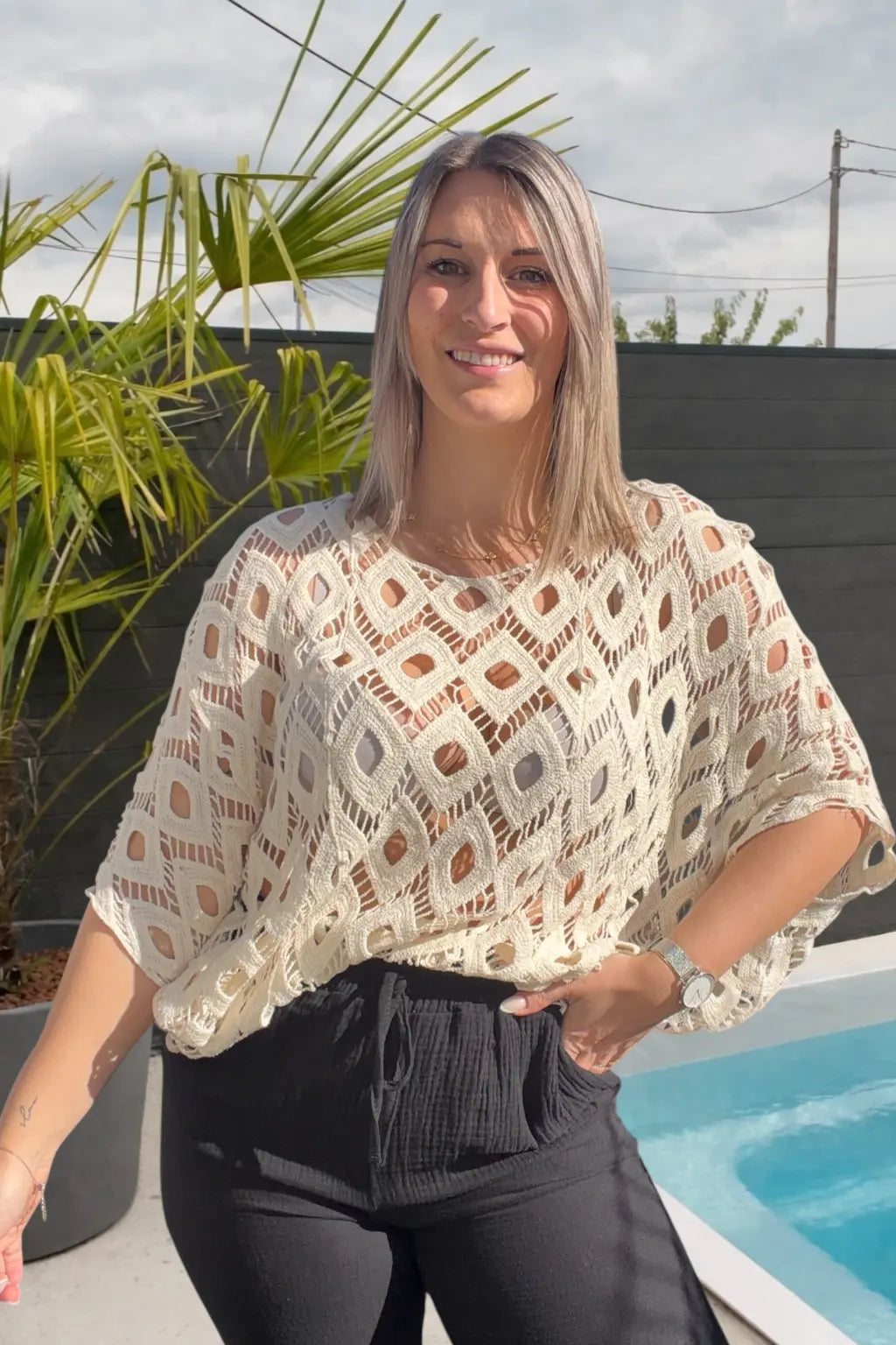 poncho dentelle