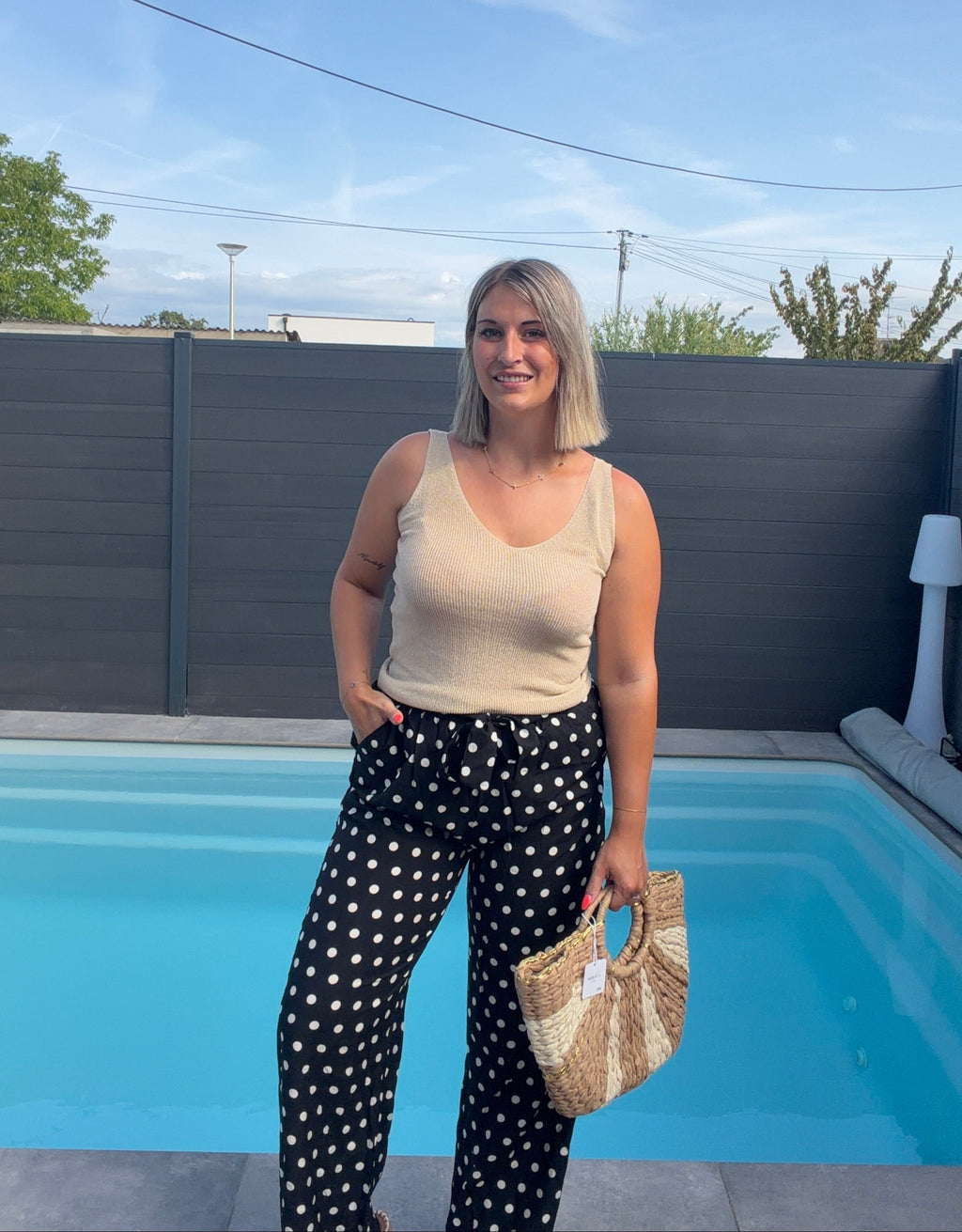 Pantalon Athéna - Noir à pois Maddy & Co