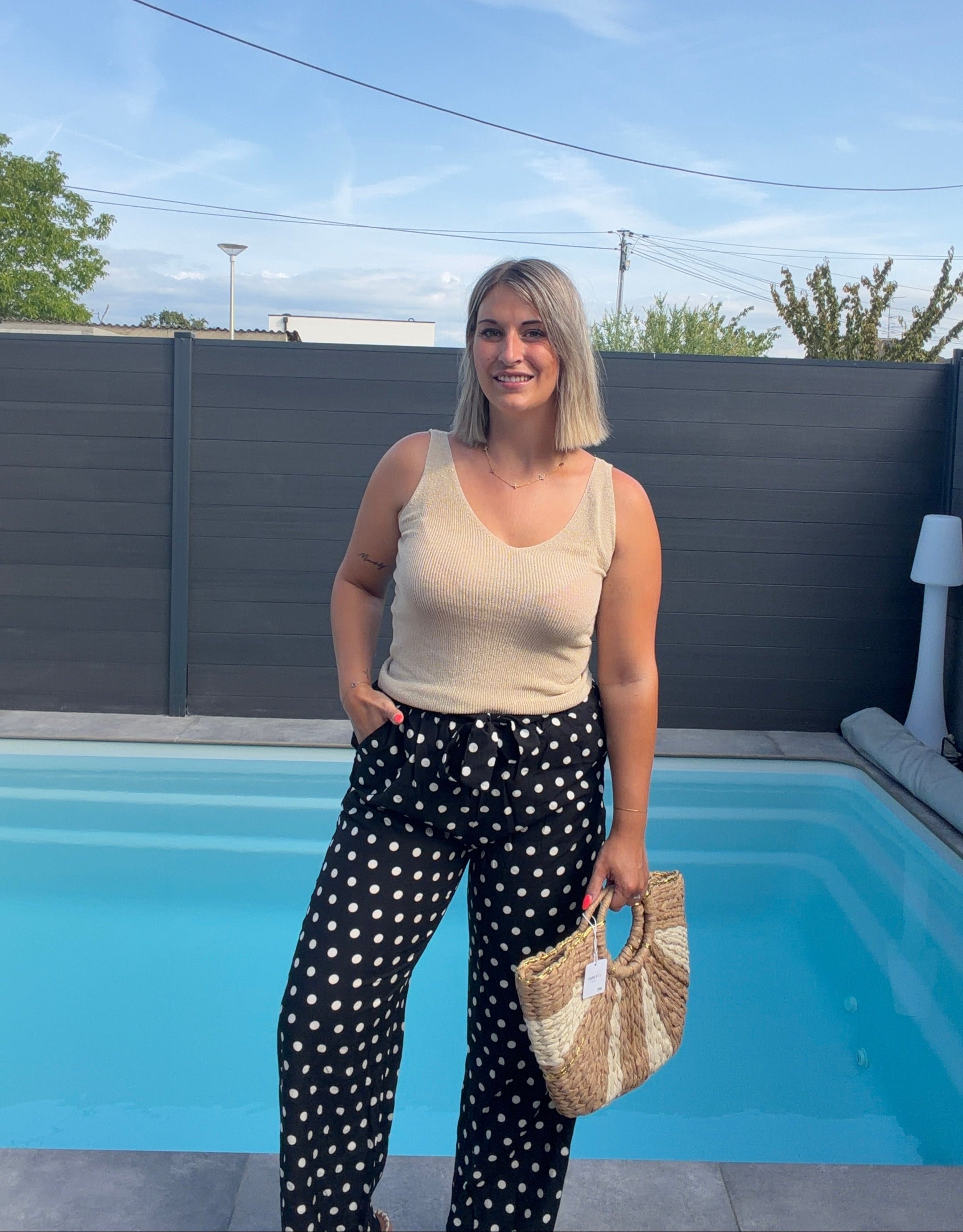 Pantalon Athéna - Noir à pois Maddy & Co