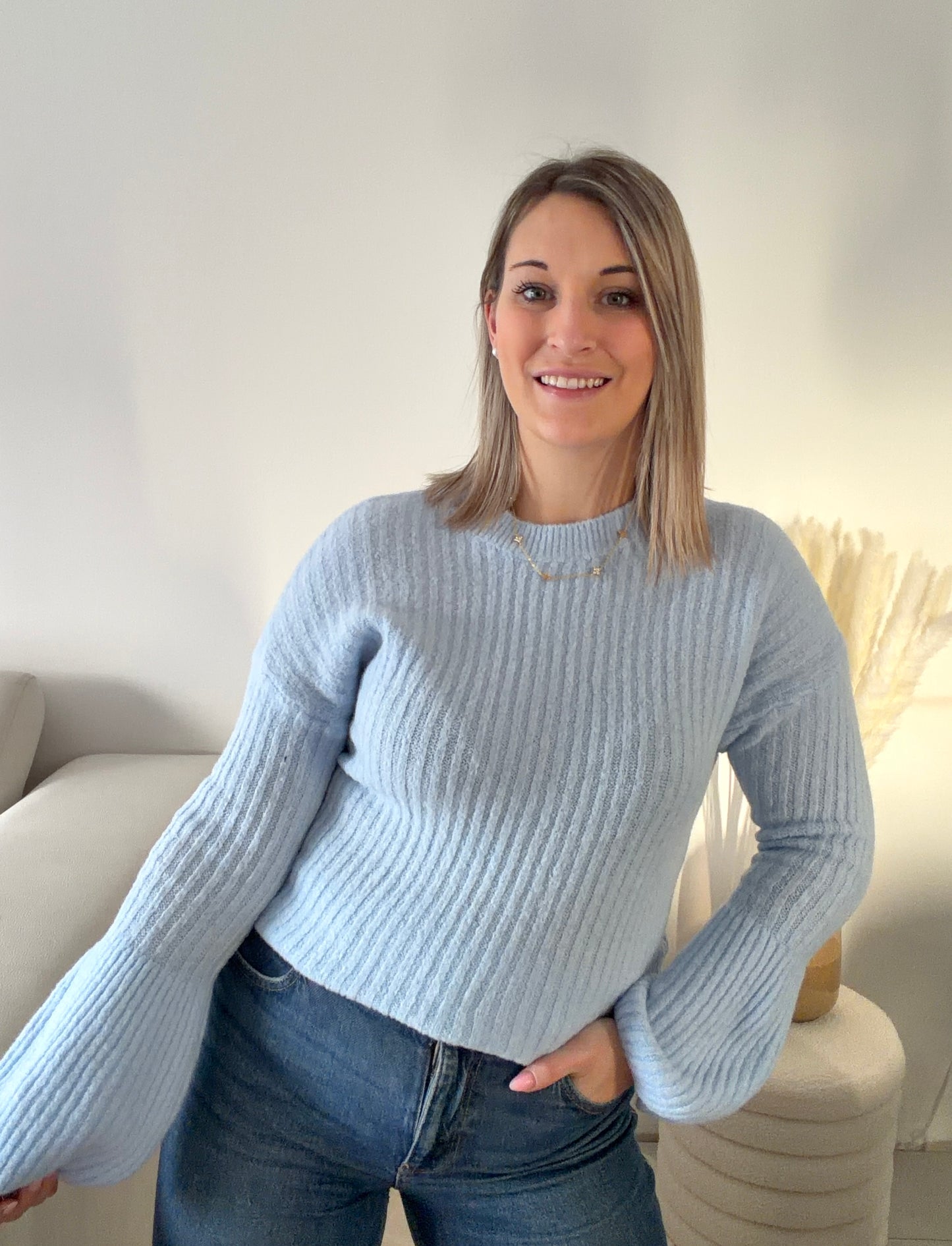 Pull en maille Azur - Bleu ciel