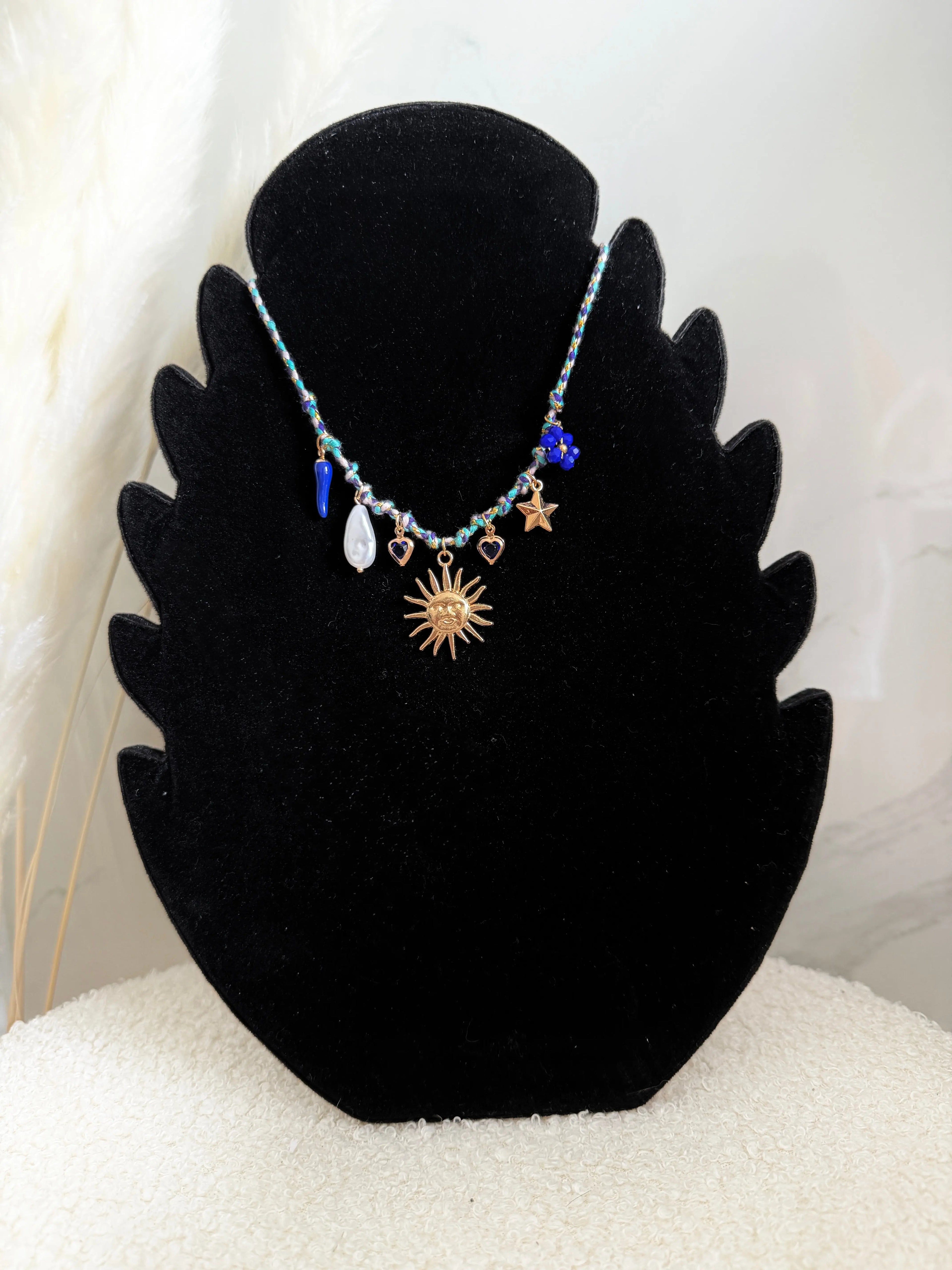 Collier breloque bleu - Soleil Maddy & Co