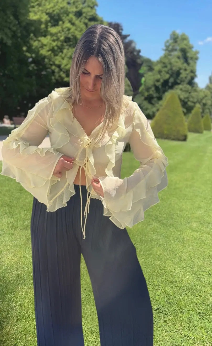 Blouse à volants - Yellow Maddy & Co