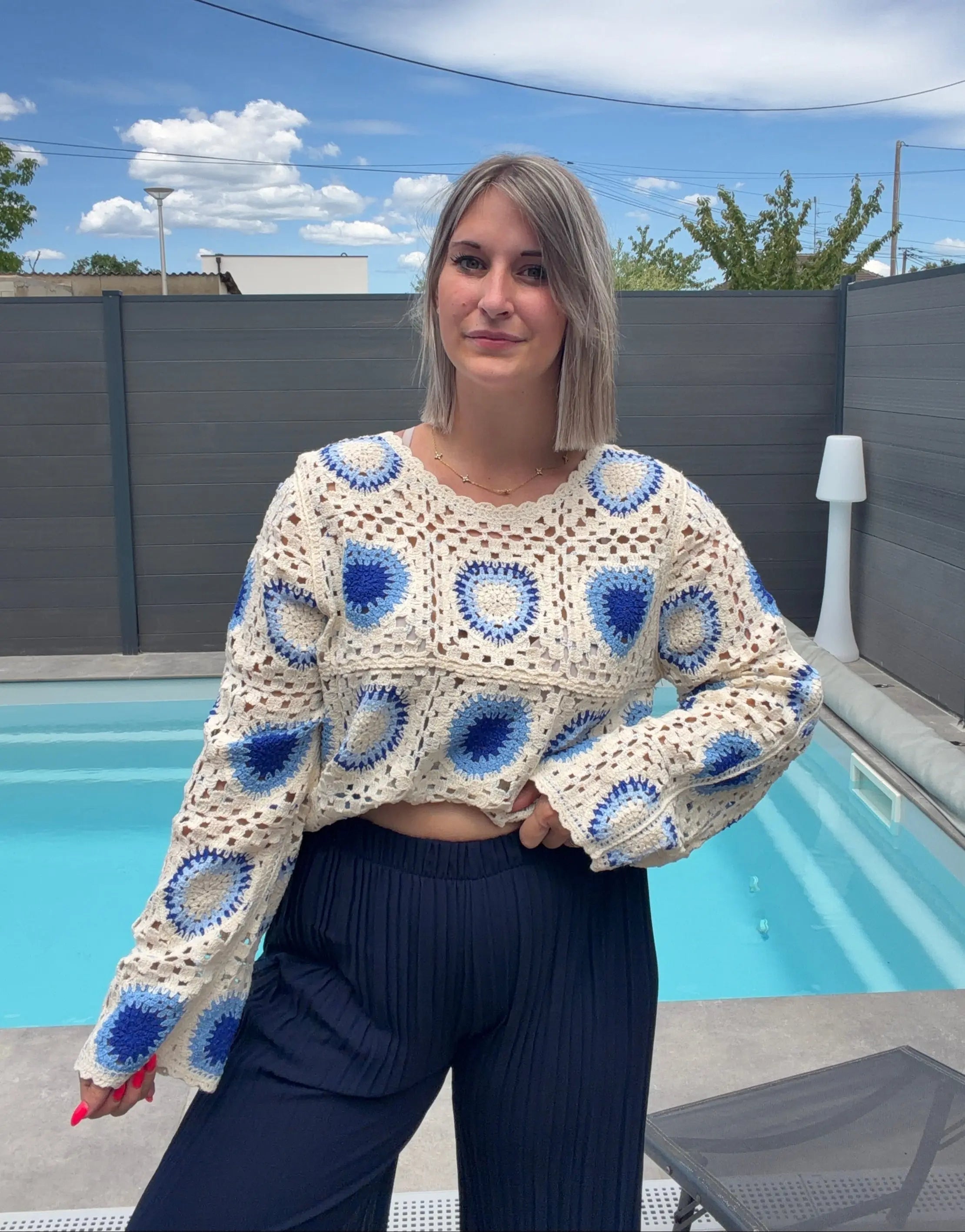 Top Crochet - Bleu Maddy & Co