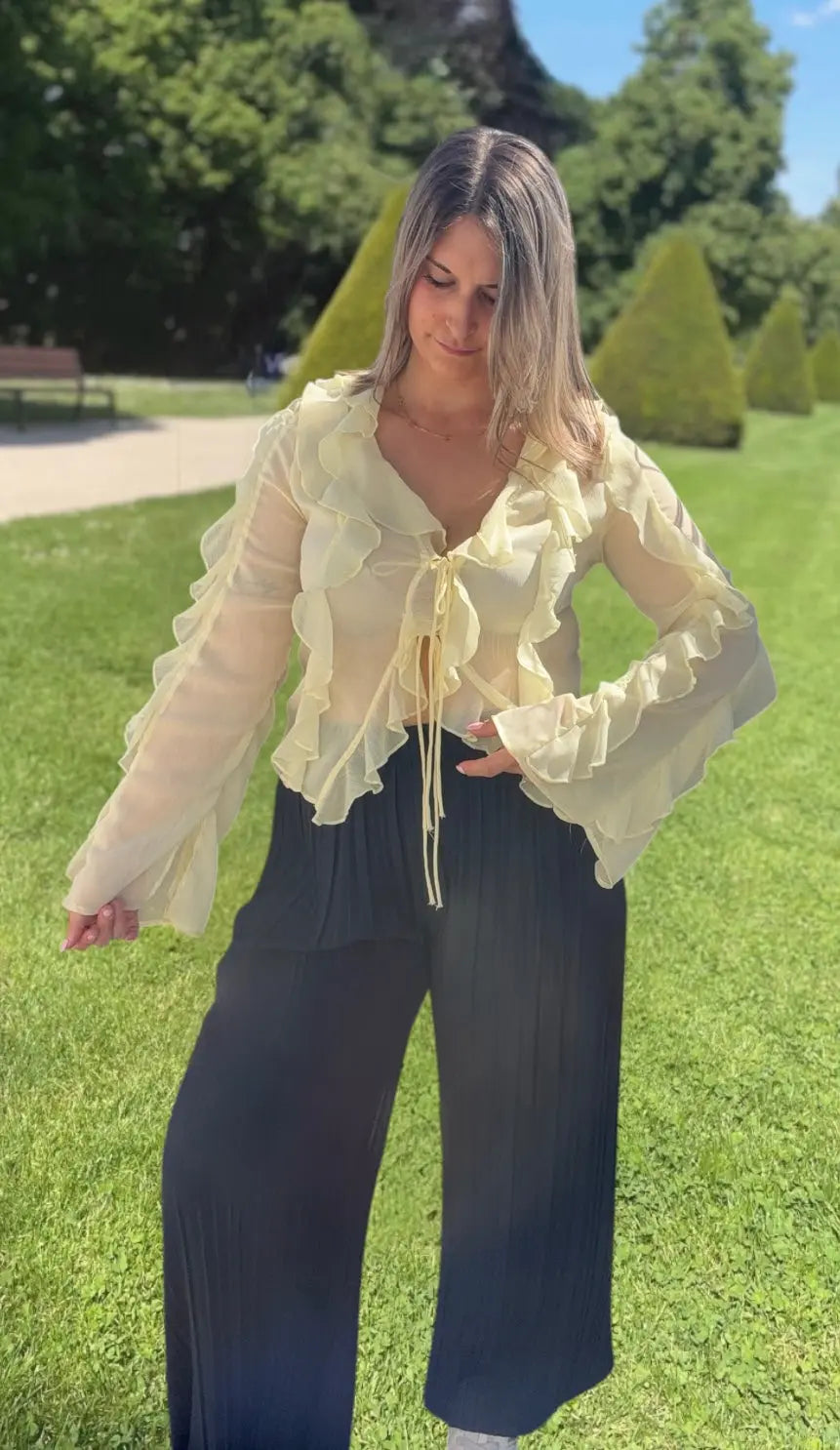 Blouse à volants - Yellow Maddy & Co