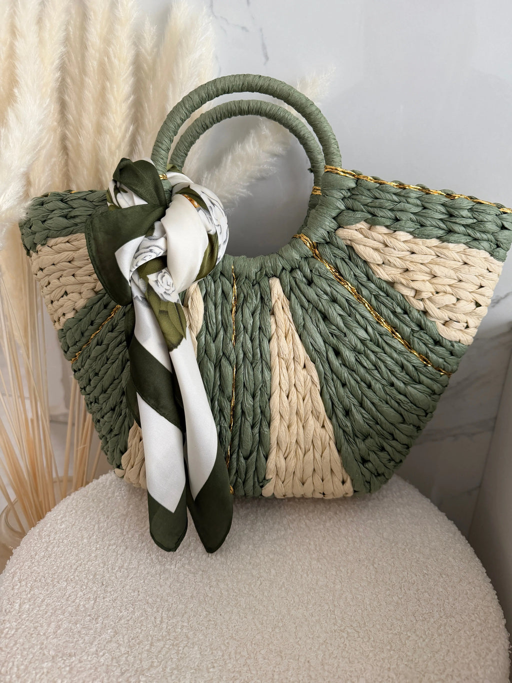 Foulard carré imprimé - Kaki Maddy & Co