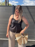 Top Carla satiné - Noir Maddy & Co
