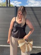 Top Carla satiné - Noir Maddy & Co