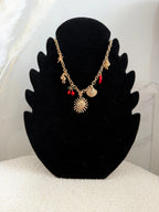 Collier charms doré - Soleil et cerise Maddy & Co