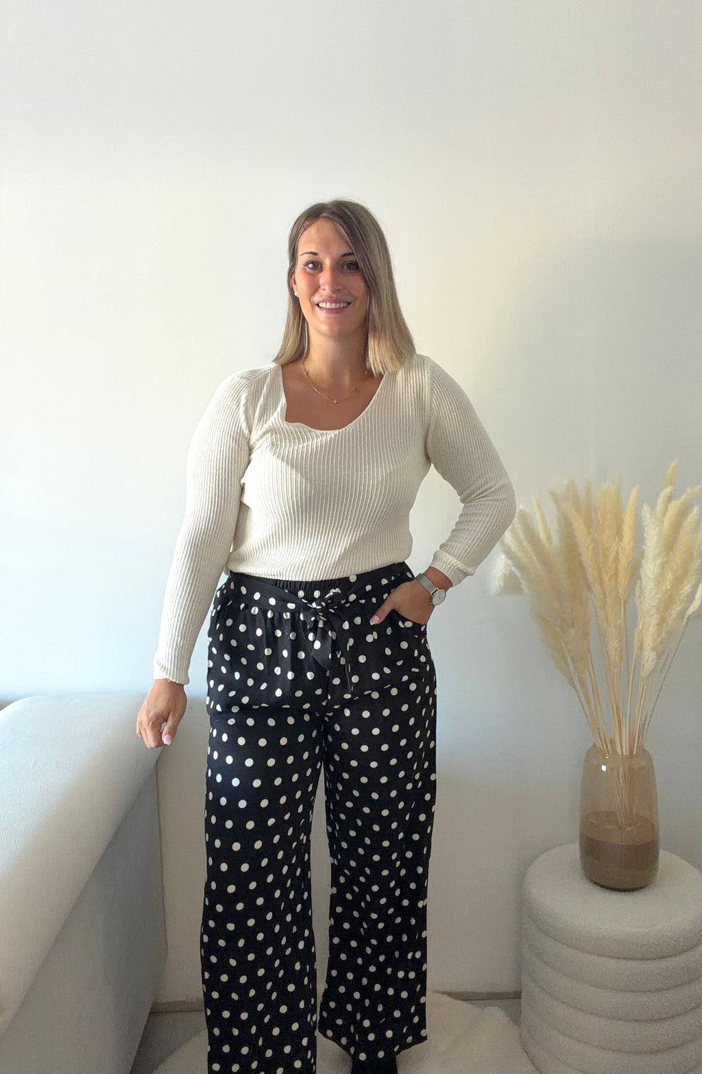 Pantalon Athéna - Noir à pois Maddy & Co