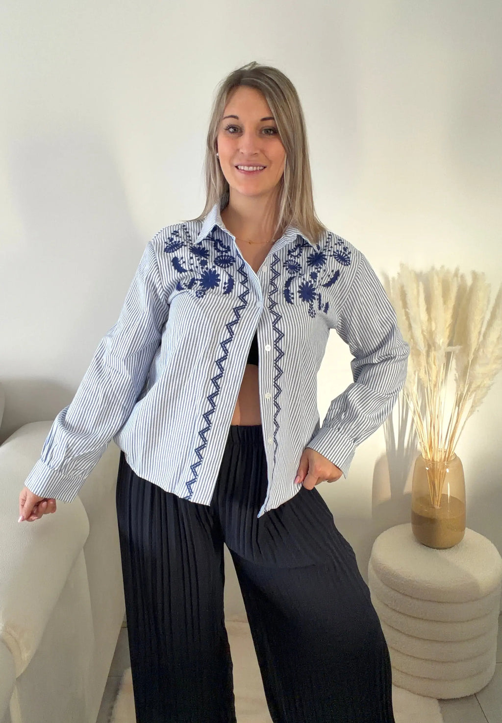 Chemise Rayée Brodée - Éllie Maddy & Co