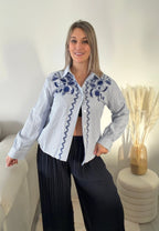 Chemise Rayée Brodée - Éllie Maddy & Co