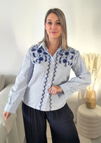 Chemise Rayée Brodée - Éllie Maddy & Co