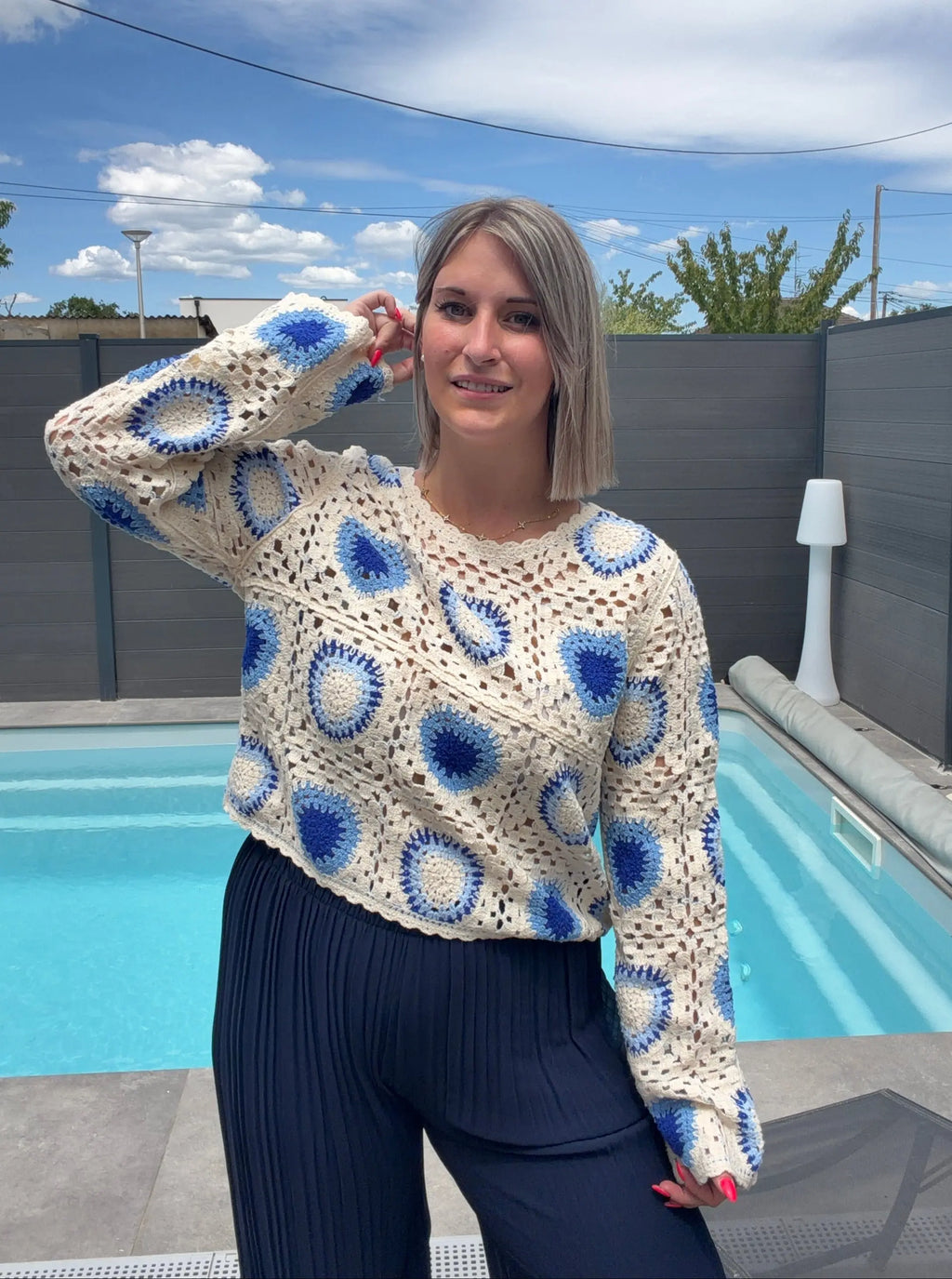Top Crochet - Bleu Maddy & Co