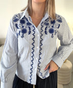 Chemise Rayée Brodée - Éllie Maddy & Co