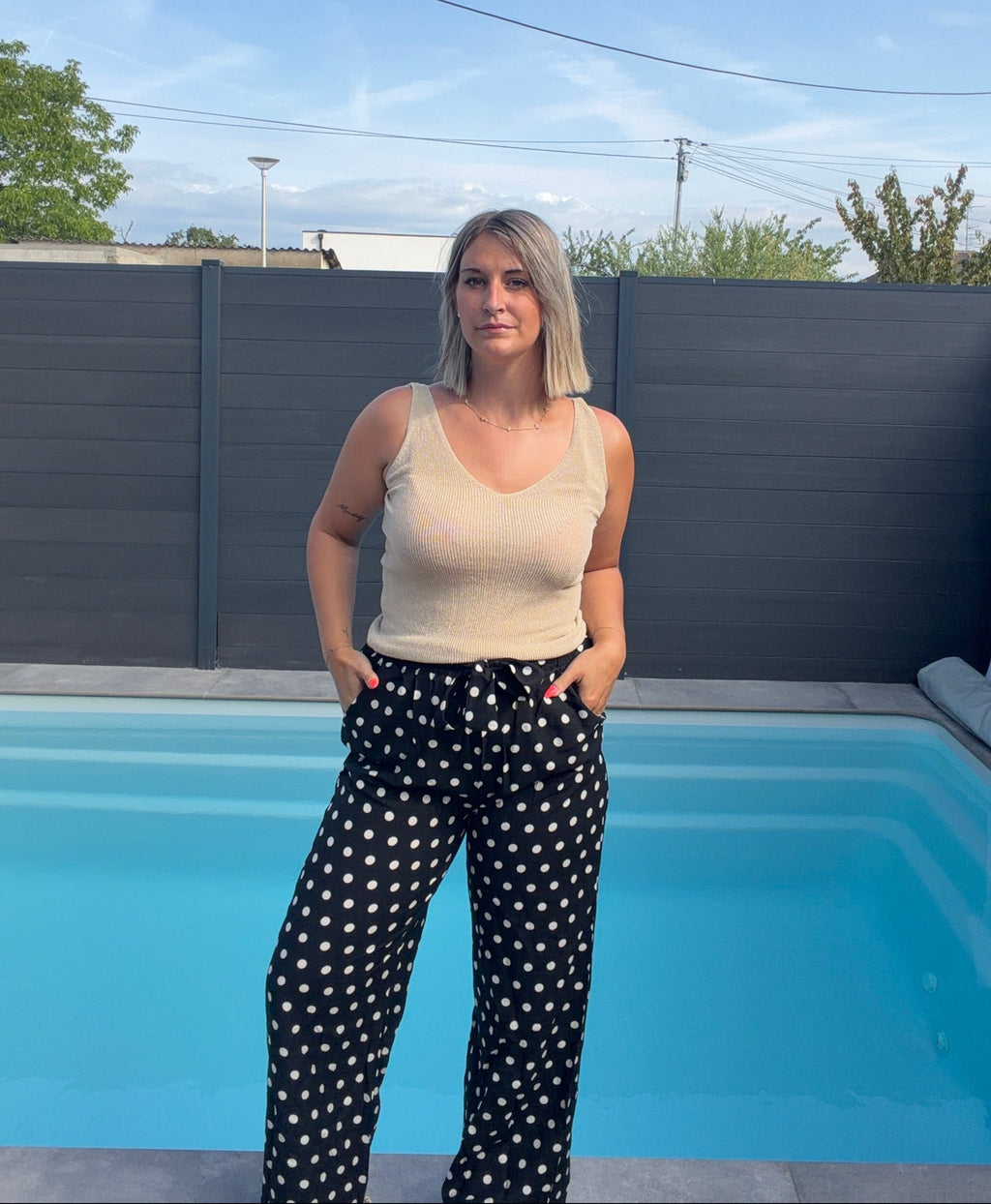 Pantalon Athéna - Noir à pois Maddy & Co