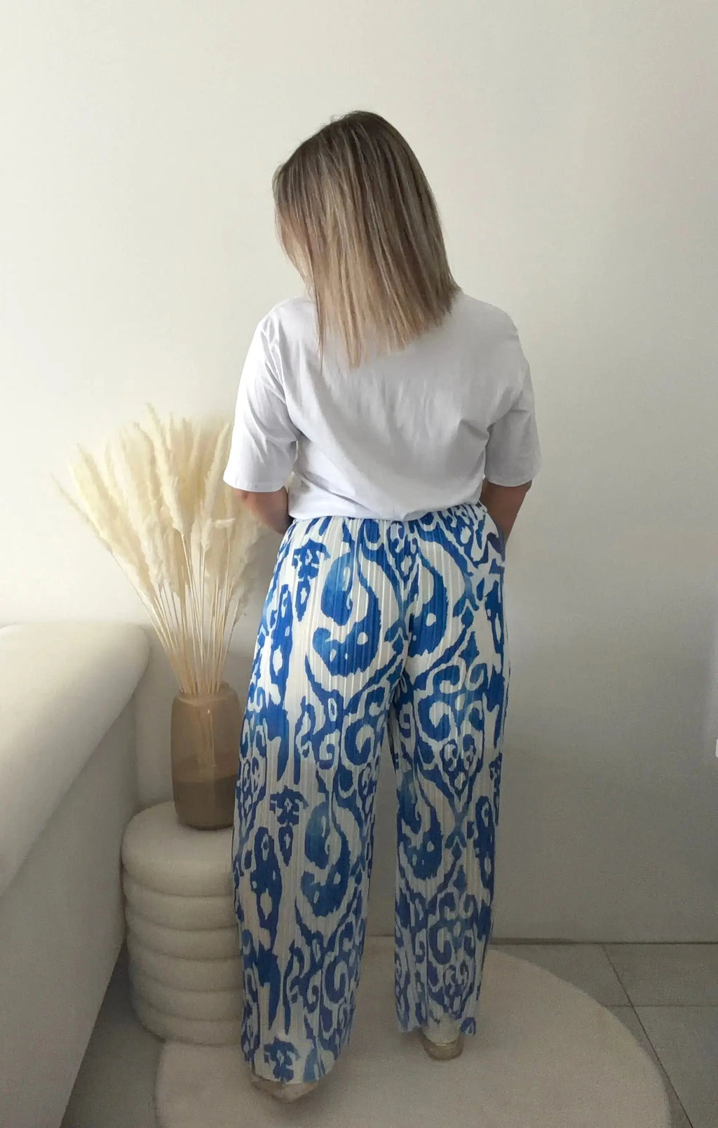 Pantalon Imprimé Alma - Bleu Maddy & Co
