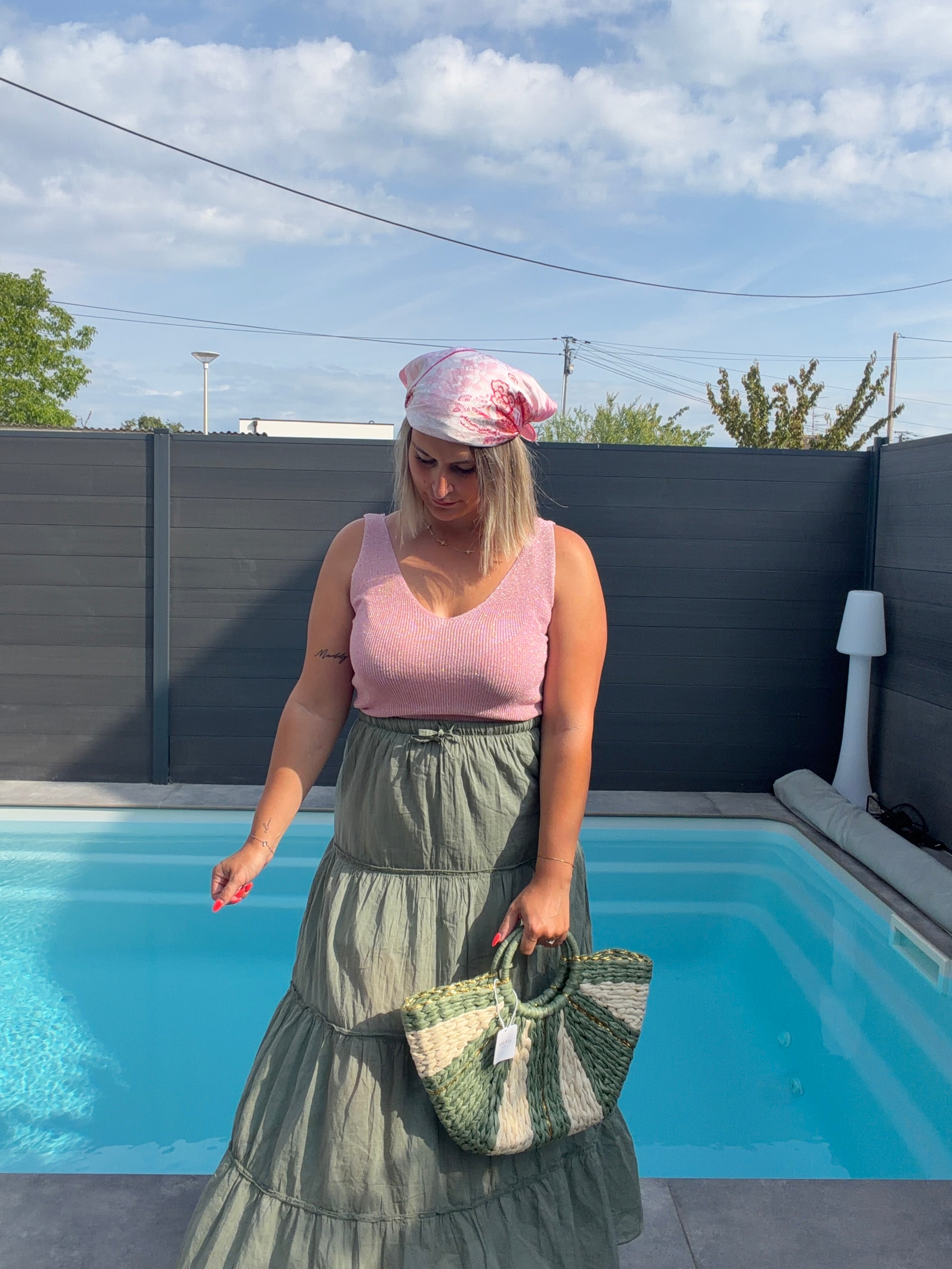 Jupe Longue Cassy - Kaki Maddy & Co