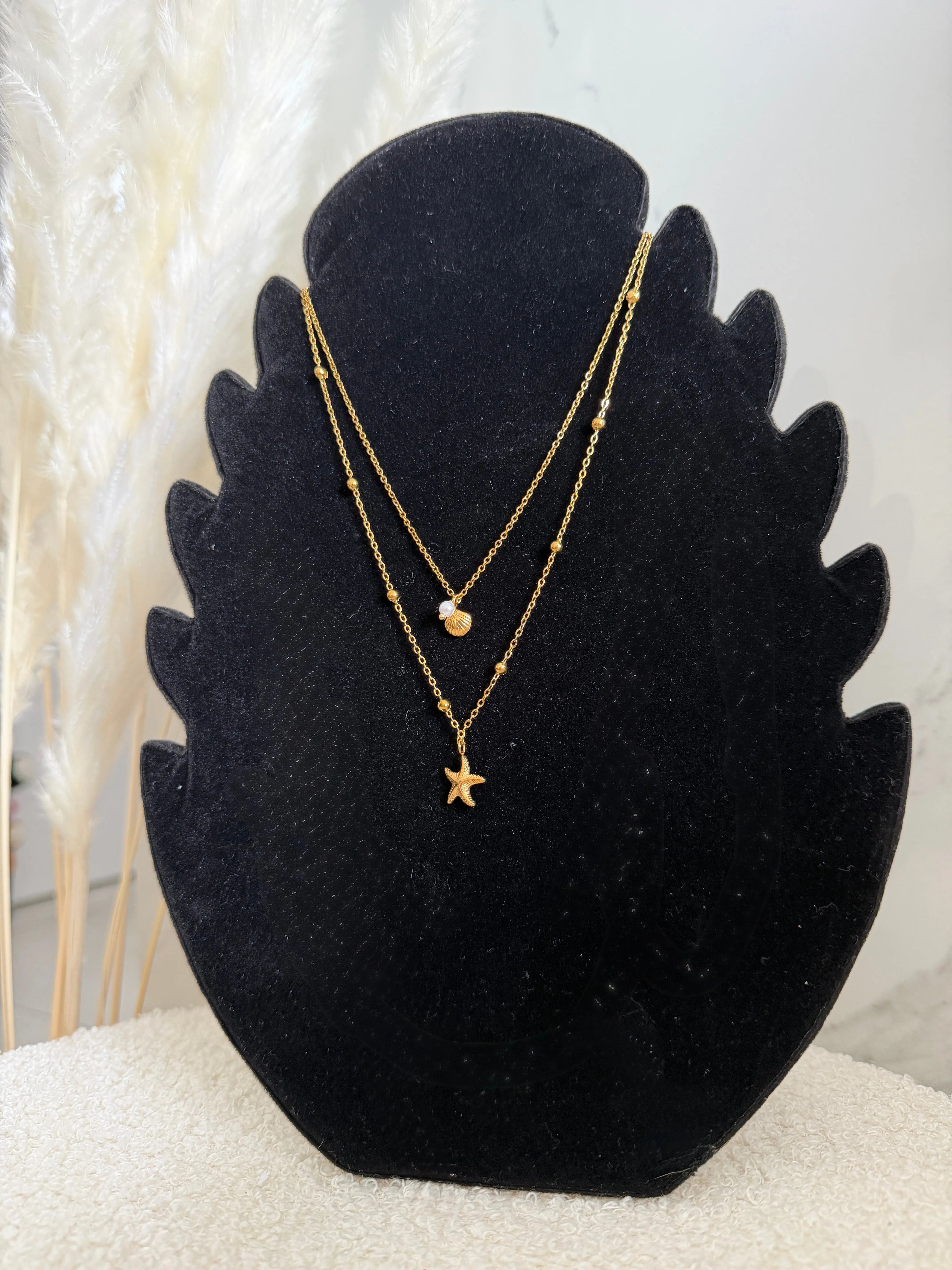 Collier double doré - Étoile de mer & coquillage Maddy & Co