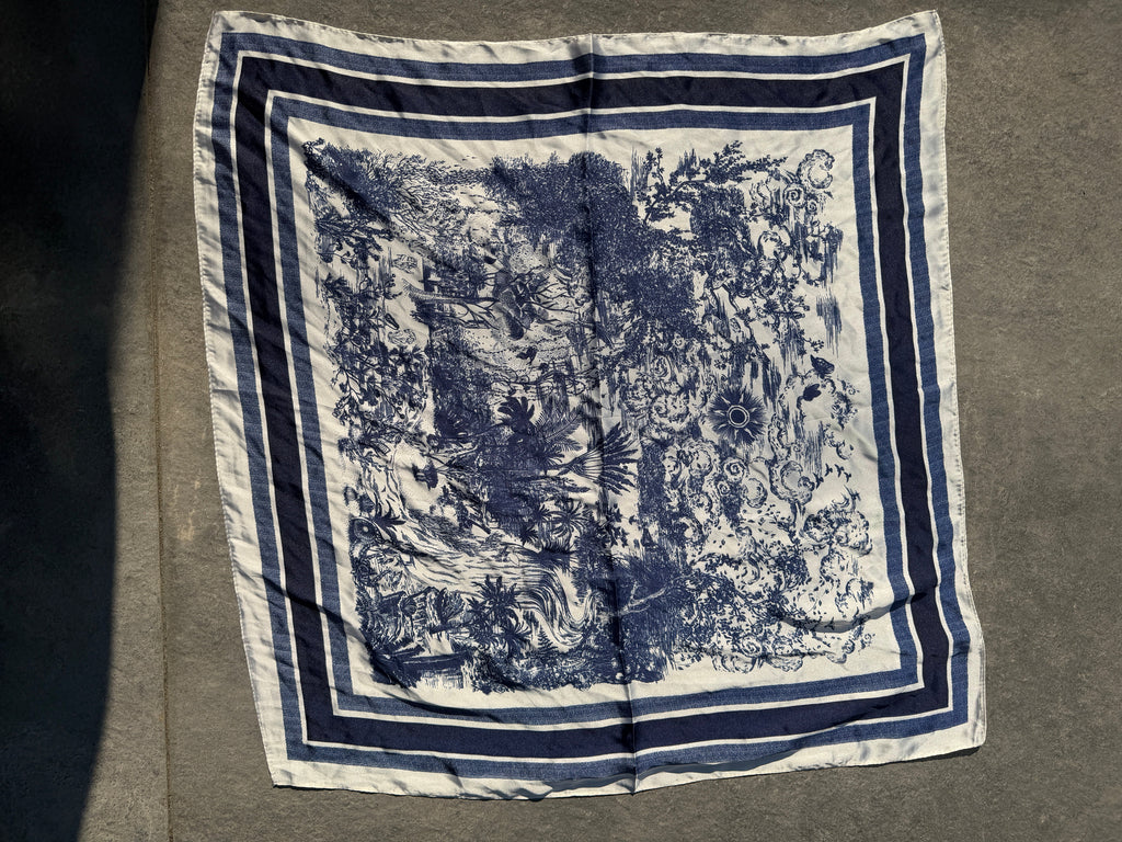 Foulard carré imprimé - Bleu Maddy & Co