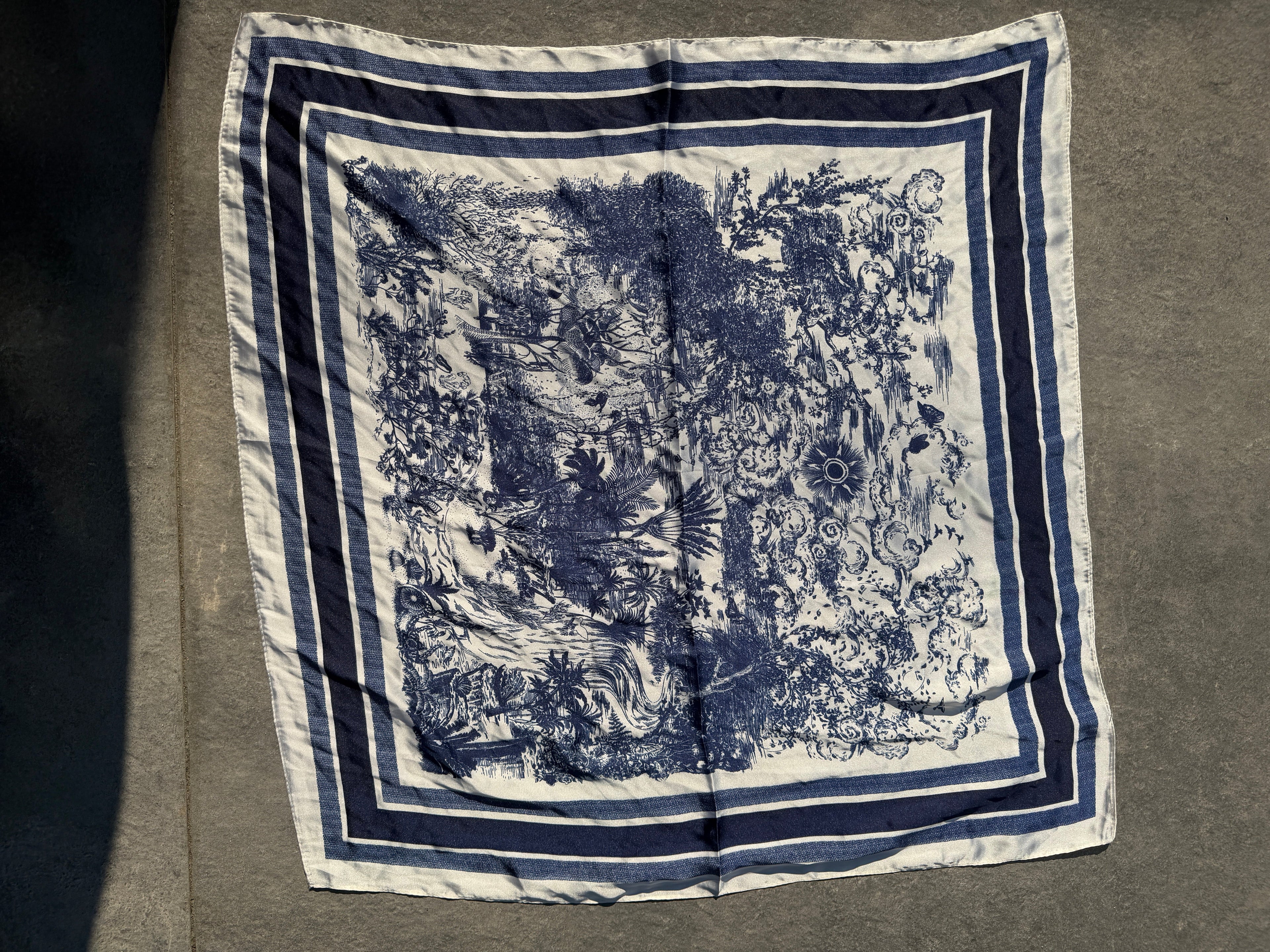 Foulard carré imprimé - Bleu Maddy & Co