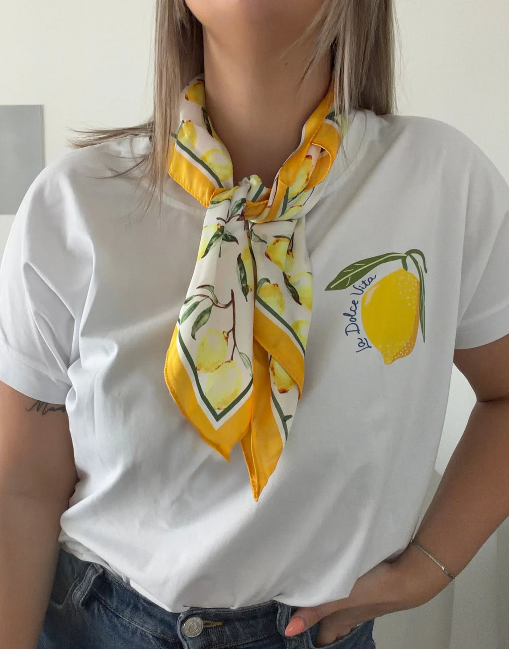 Foulard carré imprimé - Citron Maddy & Co