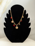 Collier charms doré - Fleur et cerise Maddy & Co