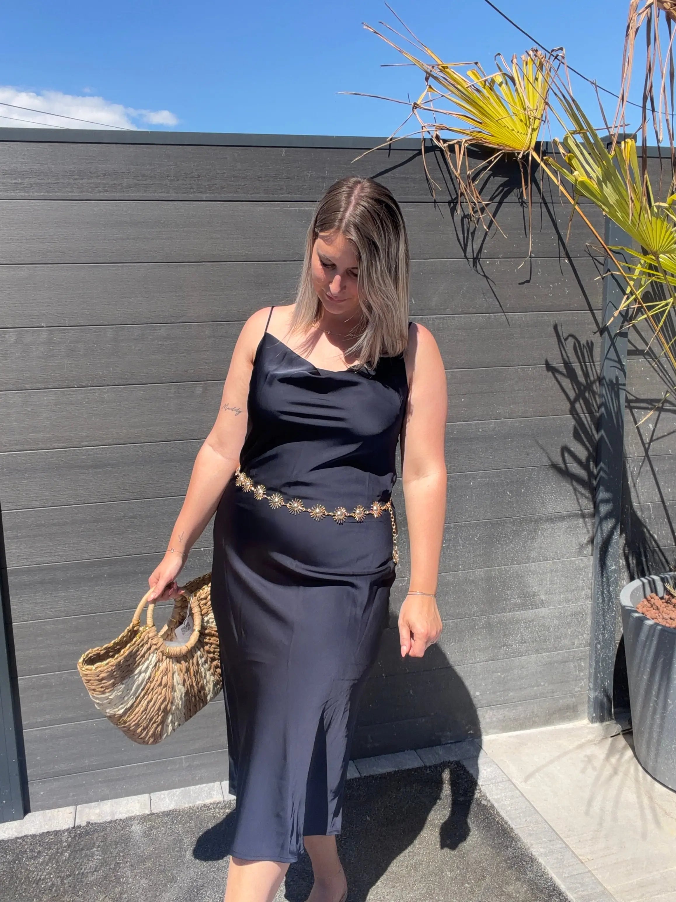 Robe longue satinée - Nelly Maddy & Co