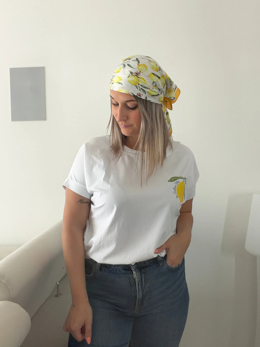 Foulard carré imprimé - Citron Maddy & Co