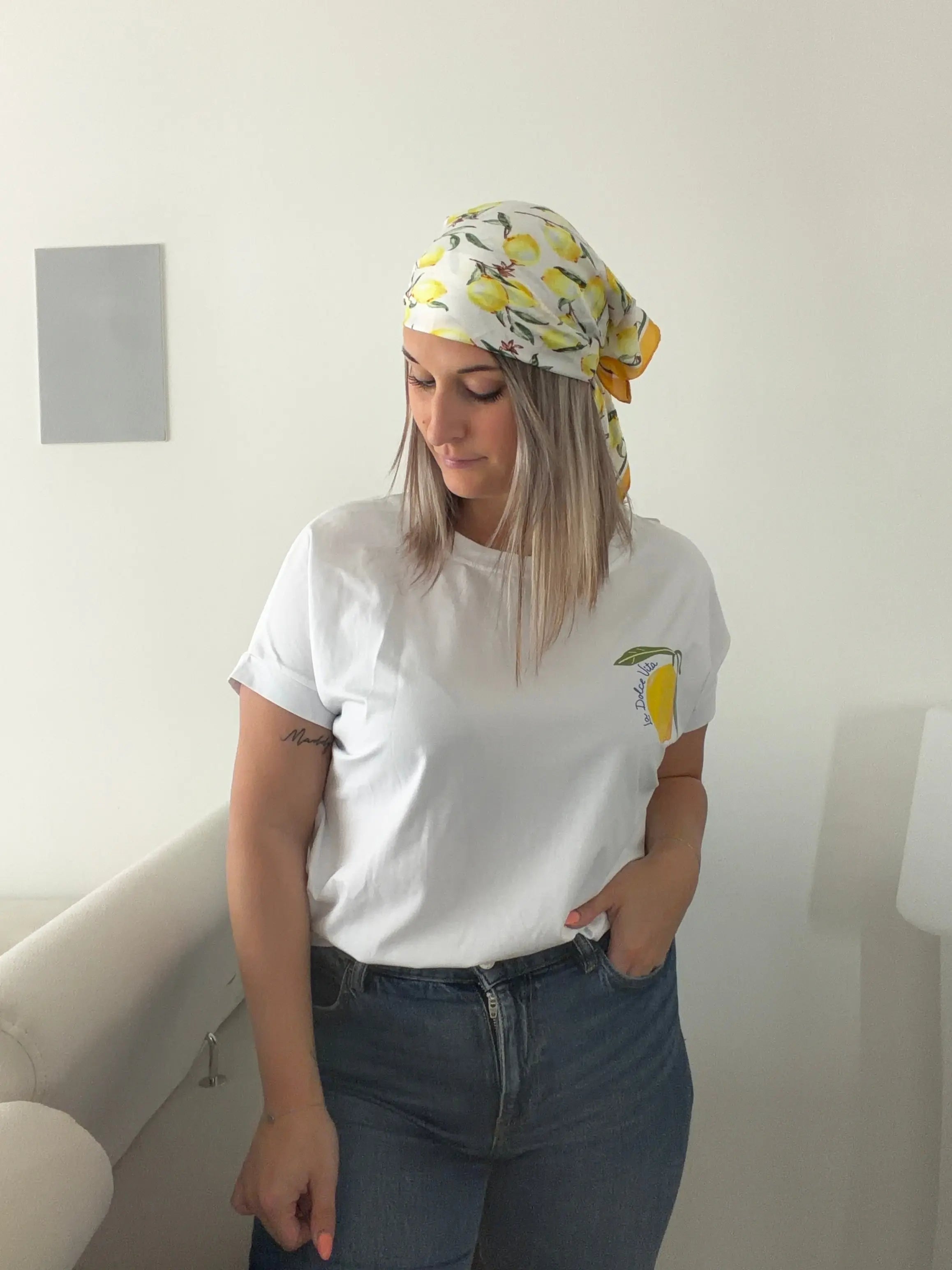 Foulard carré imprimé - Citron Maddy & Co