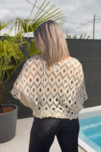 top poncho dentelle ajourée