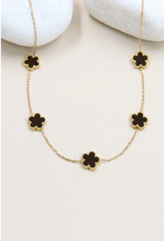 Collier TRÈFLE NOIR