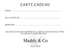 Cartes Cadeaux - Maddy & Co