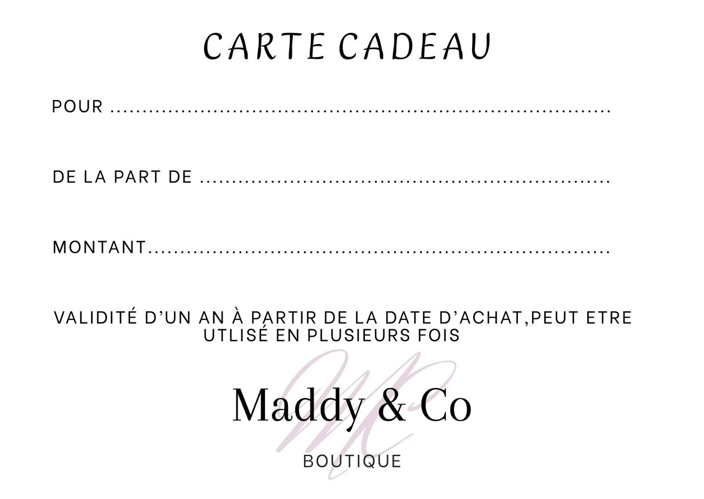 Cartes Cadeaux