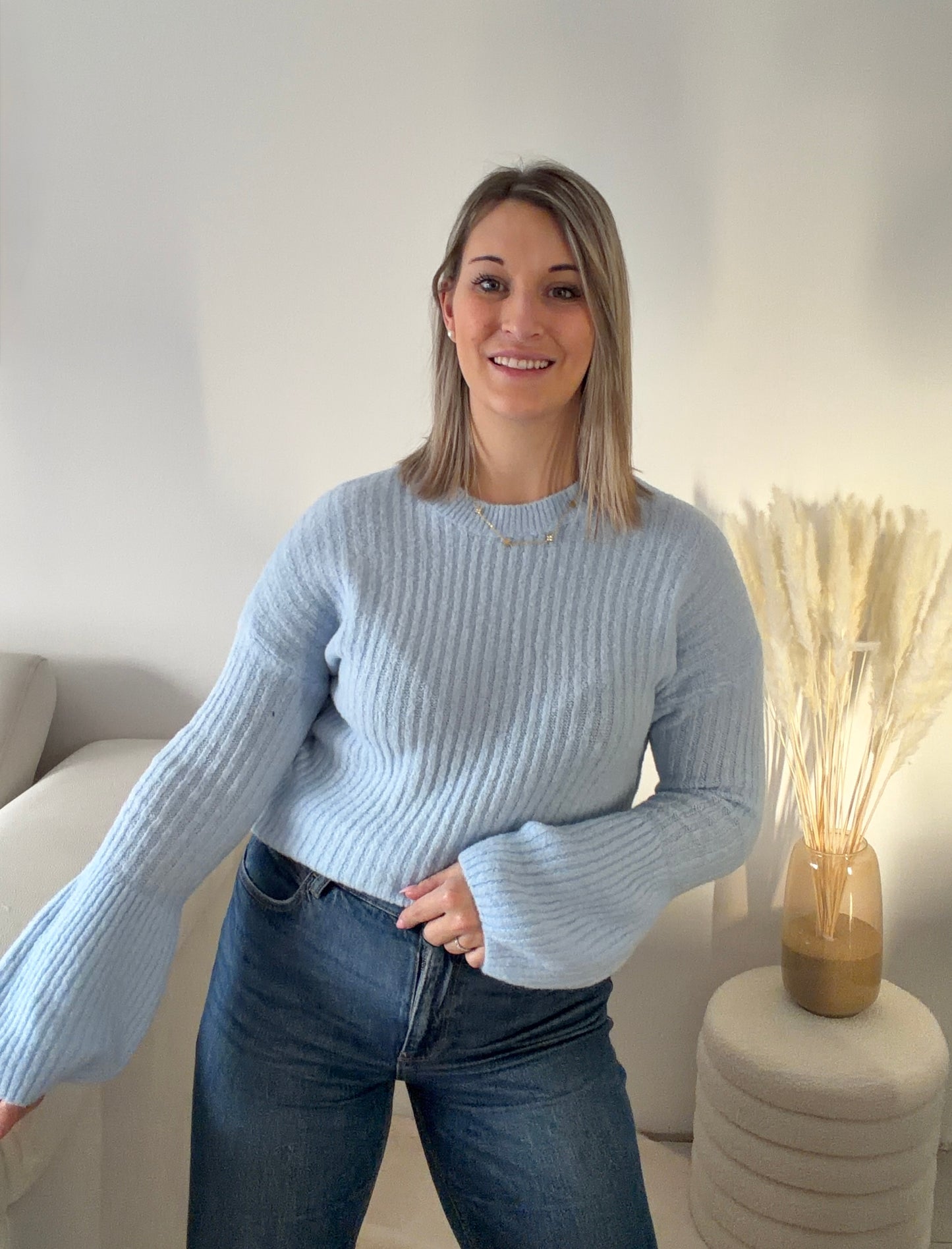 Pull en maille Azur - Bleu ciel