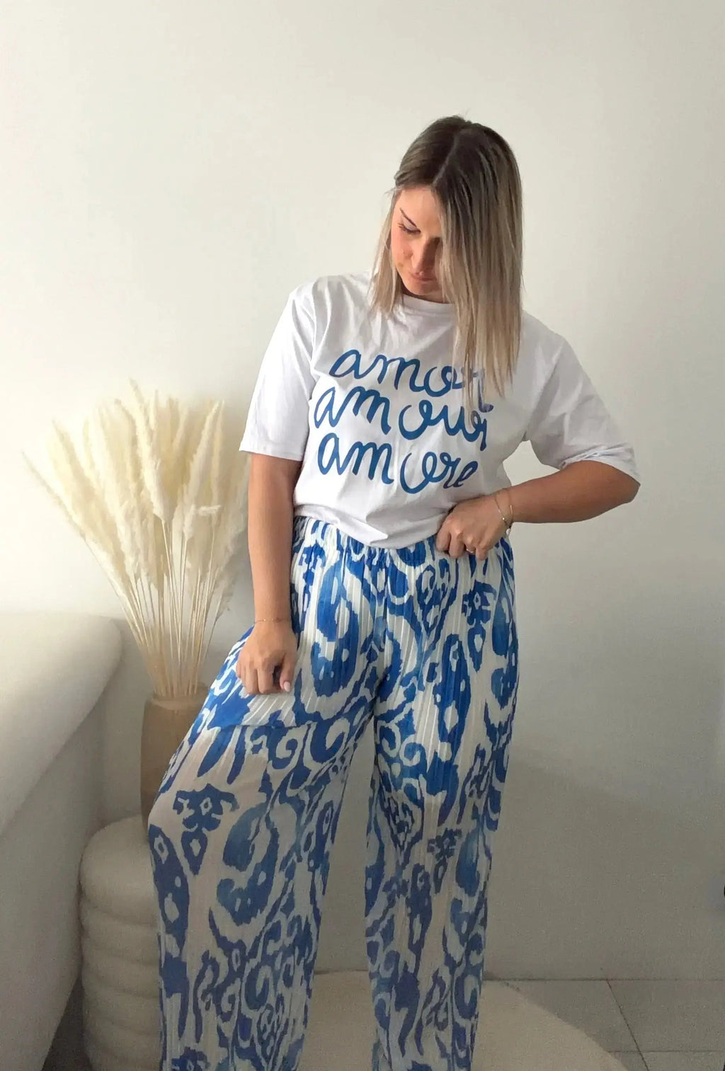 Pantalon Imprimé Alma - Bleu Maddy & Co