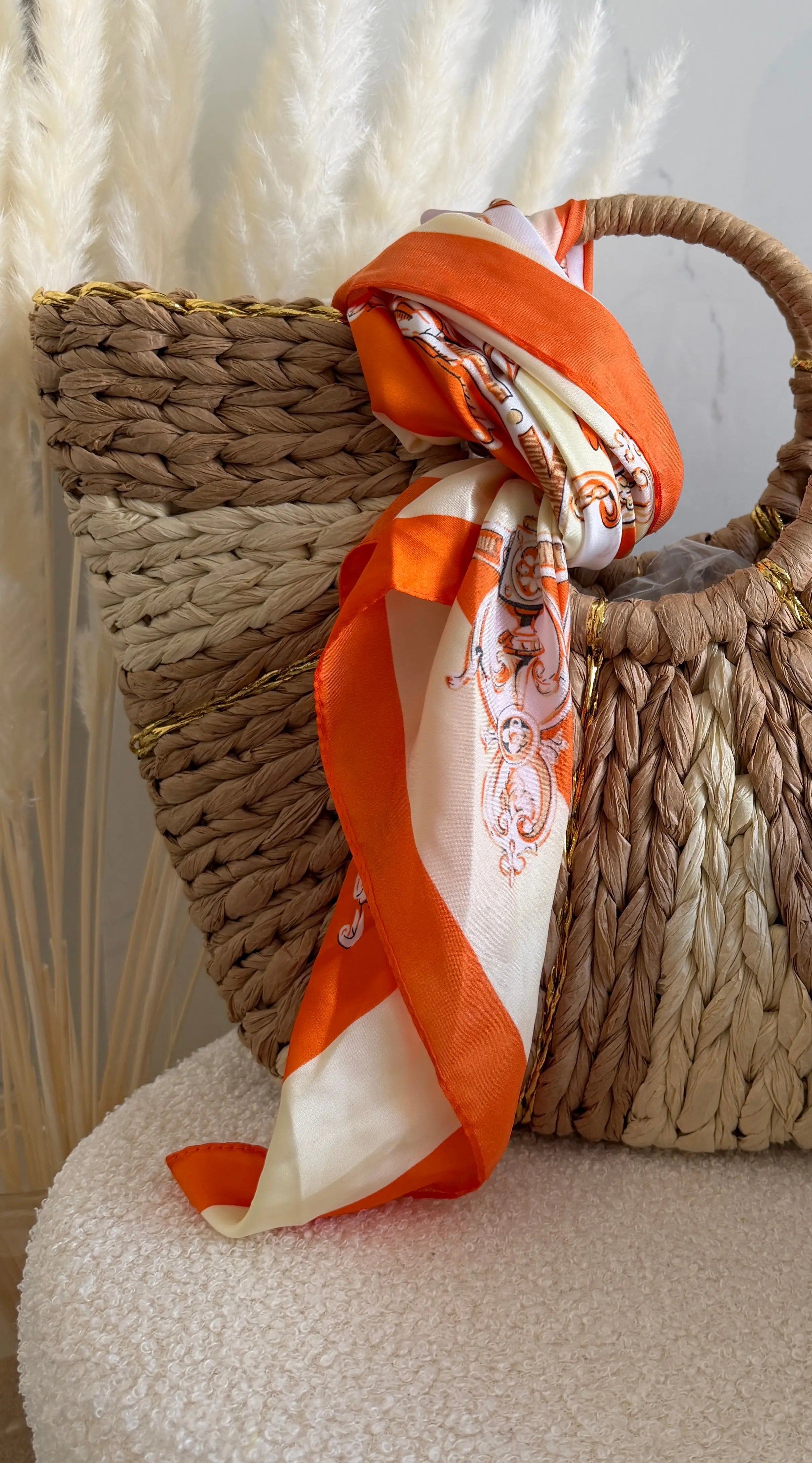 Foulard carré imprimé - Orange Maddy & Co