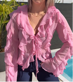 Blouse à volants - Pink Maddy & Co