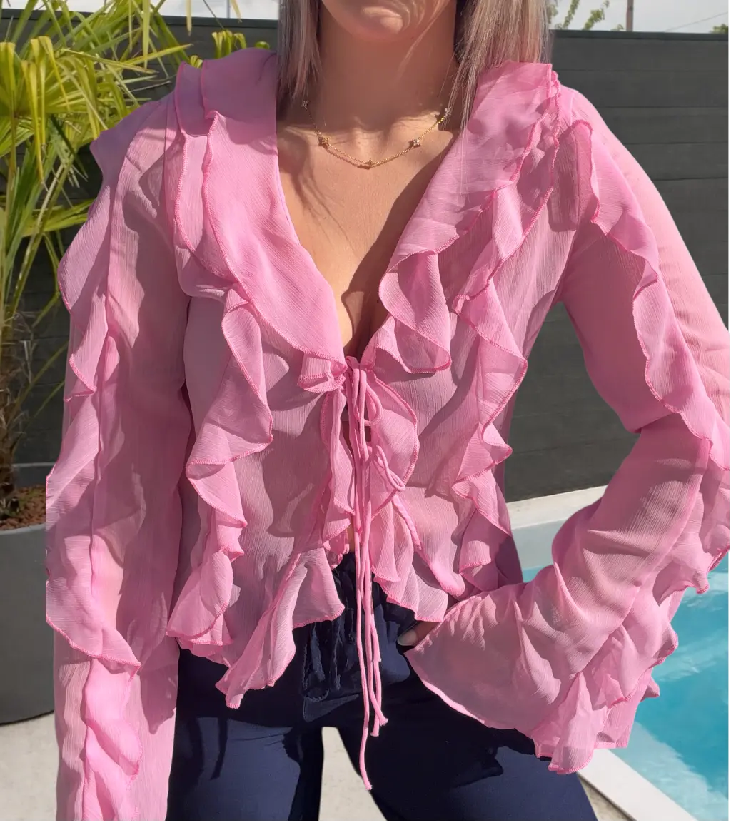 Blouse à volants - Pink Maddy & Co
