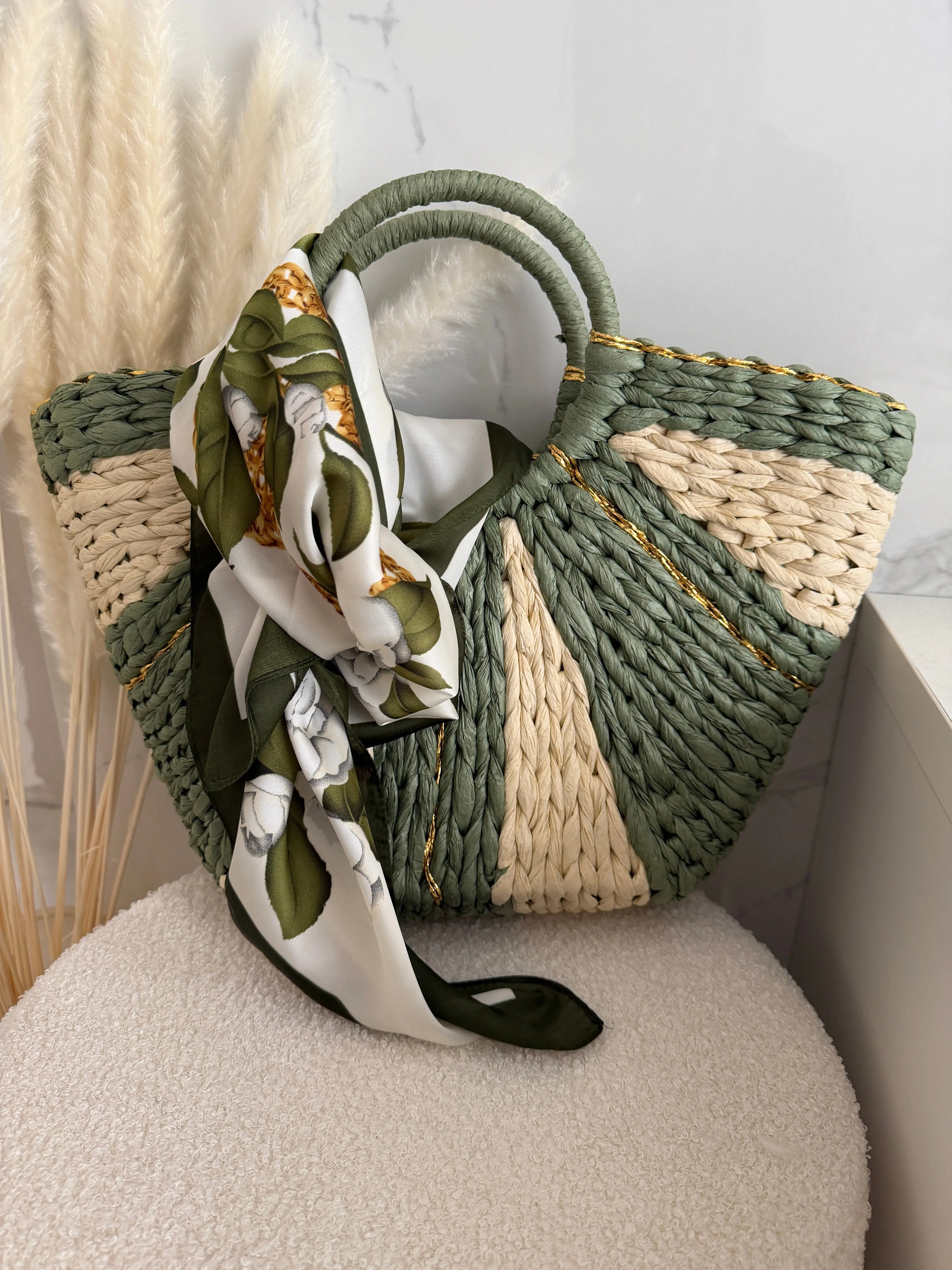 Foulard carré imprimé - Kaki Maddy & Co