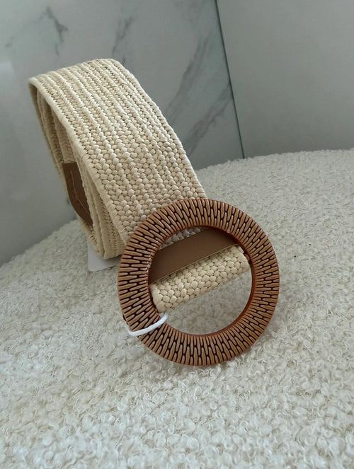 Ceinture élastique bohème -  écru Maddy & Co