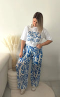 Pantalon Imprimé Alma - Bleu Maddy & Co