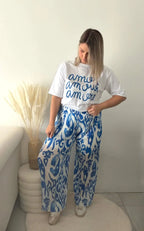 Pantalon Imprimé Alma - Bleu Maddy & Co