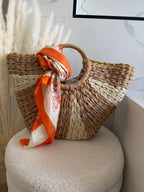 Foulard carré imprimé - Orange Maddy & Co
