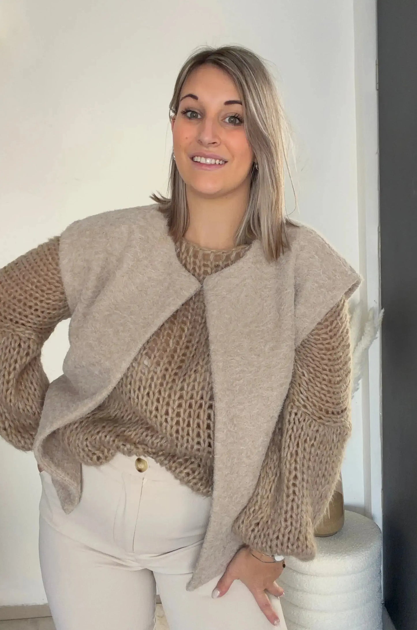 Gilet sans manches CHLOE- L'oversize chic et doux